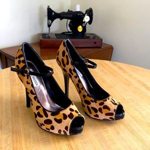 Leopard hair Steven Madden heels